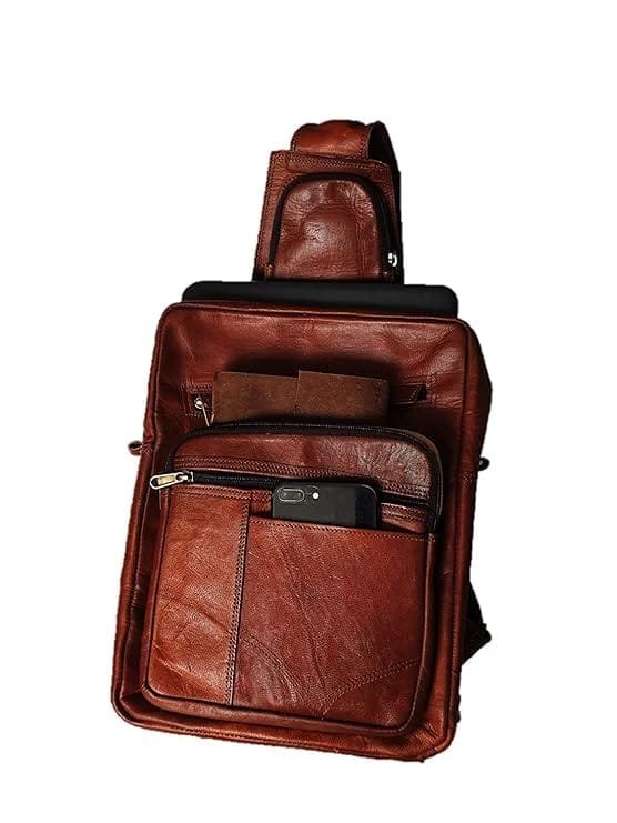 Leather Stylish Unisex Cross Body Backpack